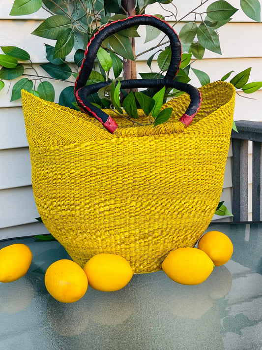 African Bolga U-Shopper Basket