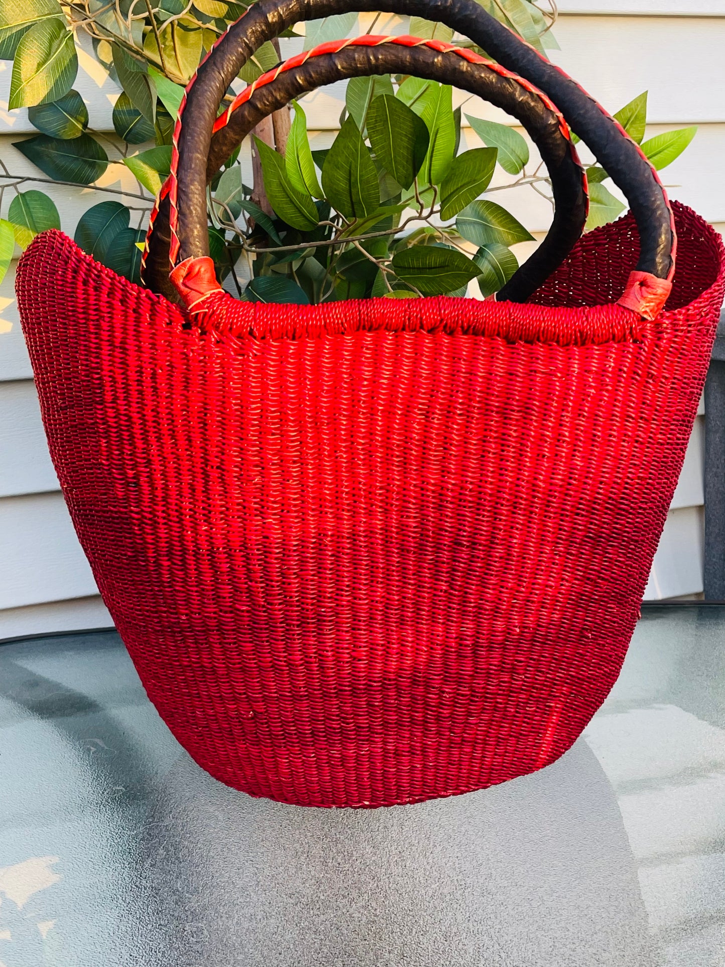 African Bolga U-Shopper Basket