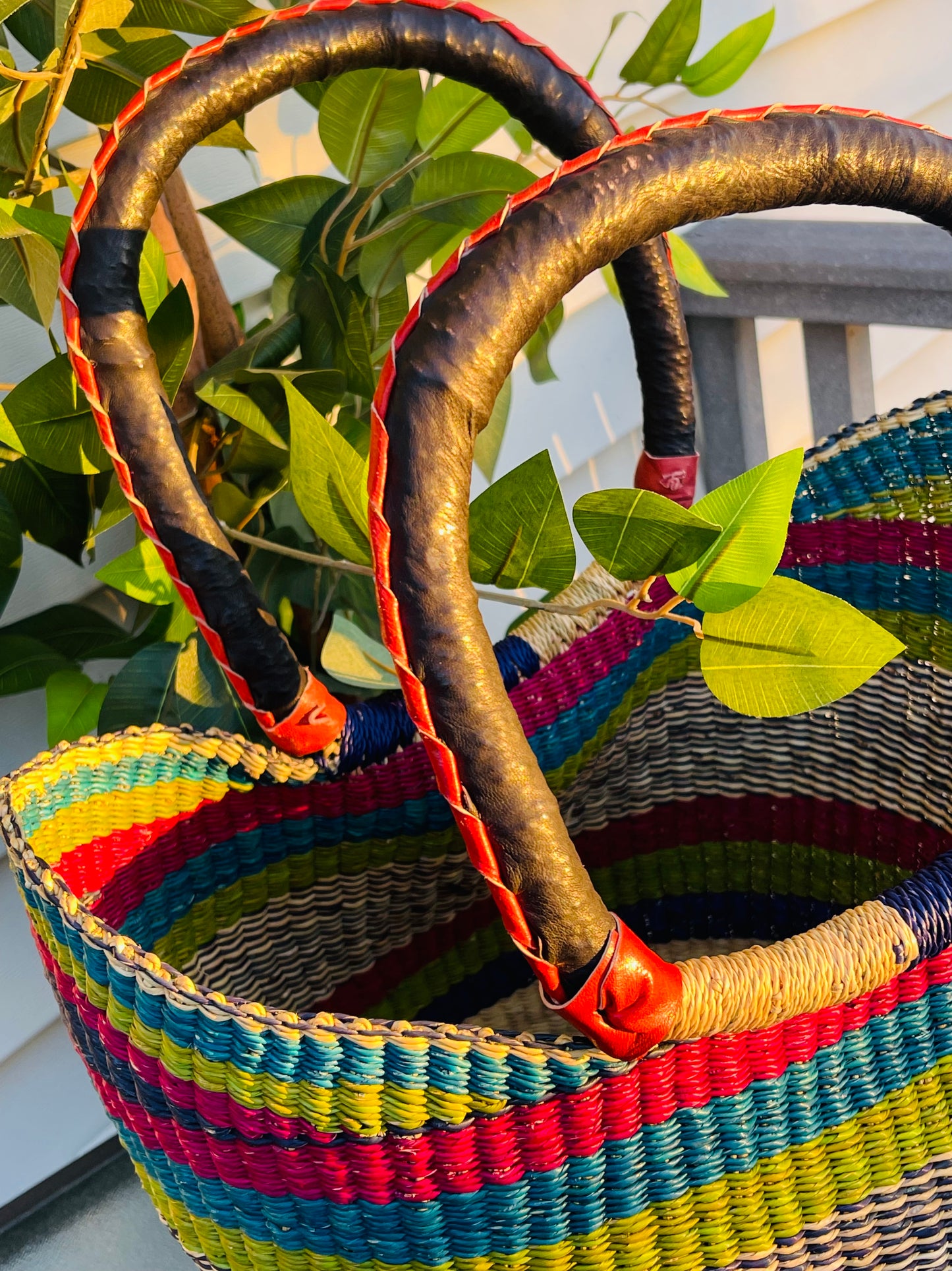 African Bolga U-Shopper Basket
