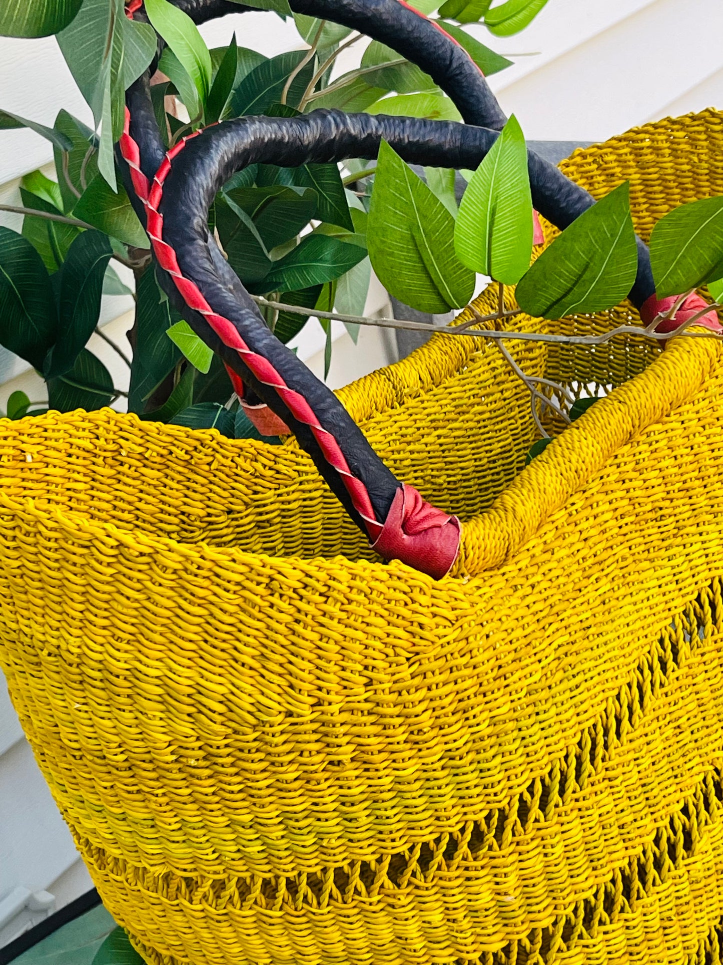 African Bolga U-Shopper Basket