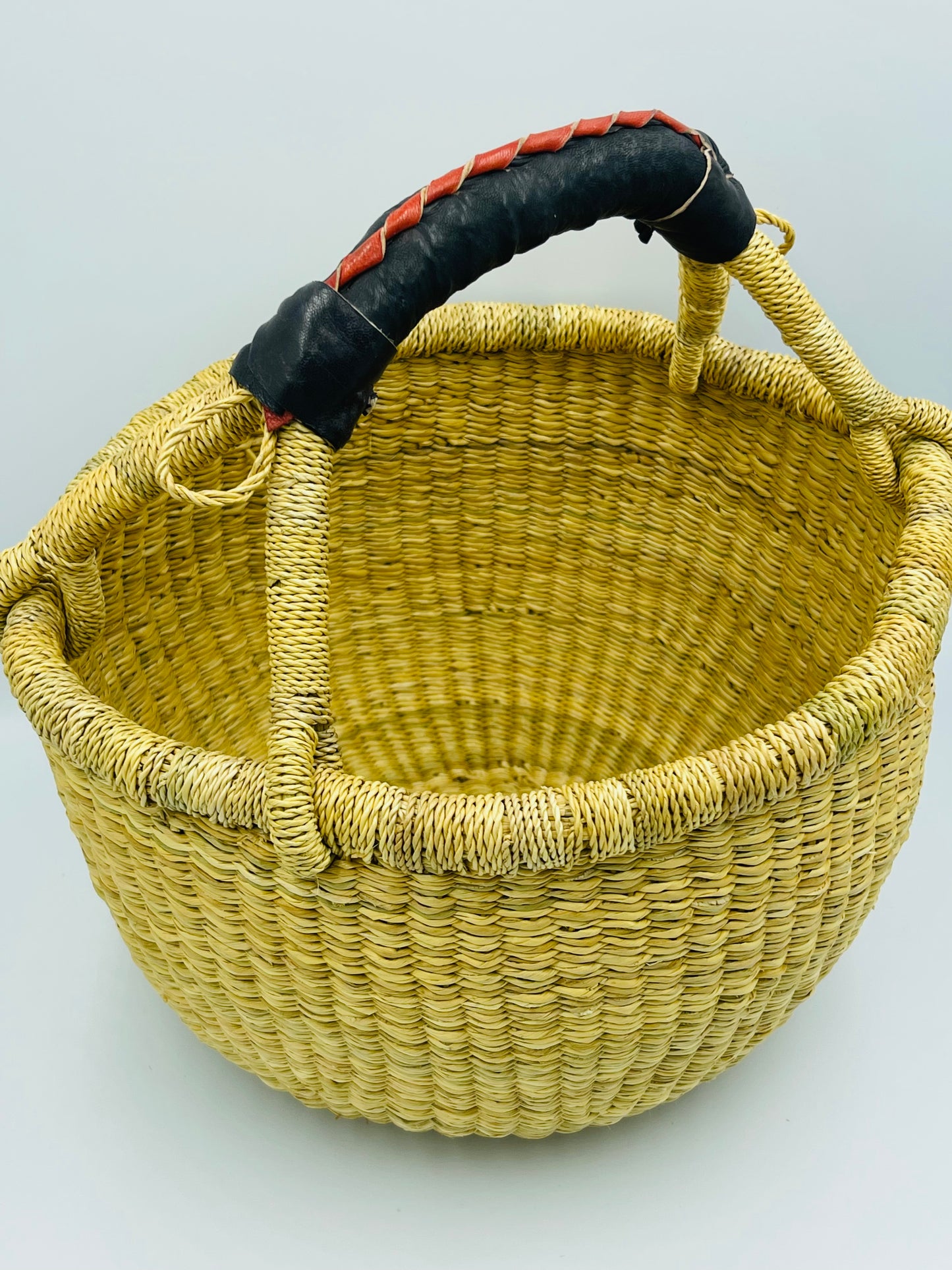 Small African Basket/Bolga Round Basket/Ghana Basket/Yellow