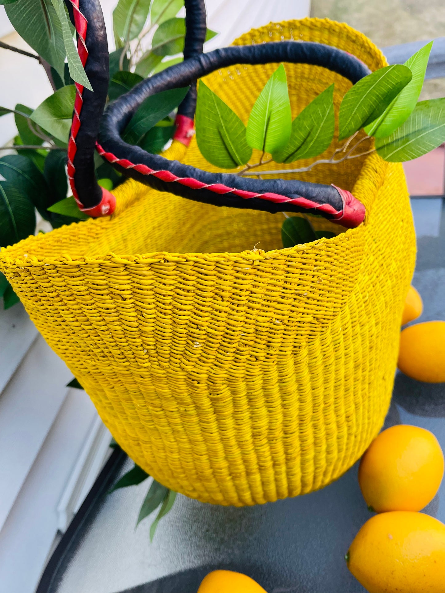 African Bolga U-Shopper Basket