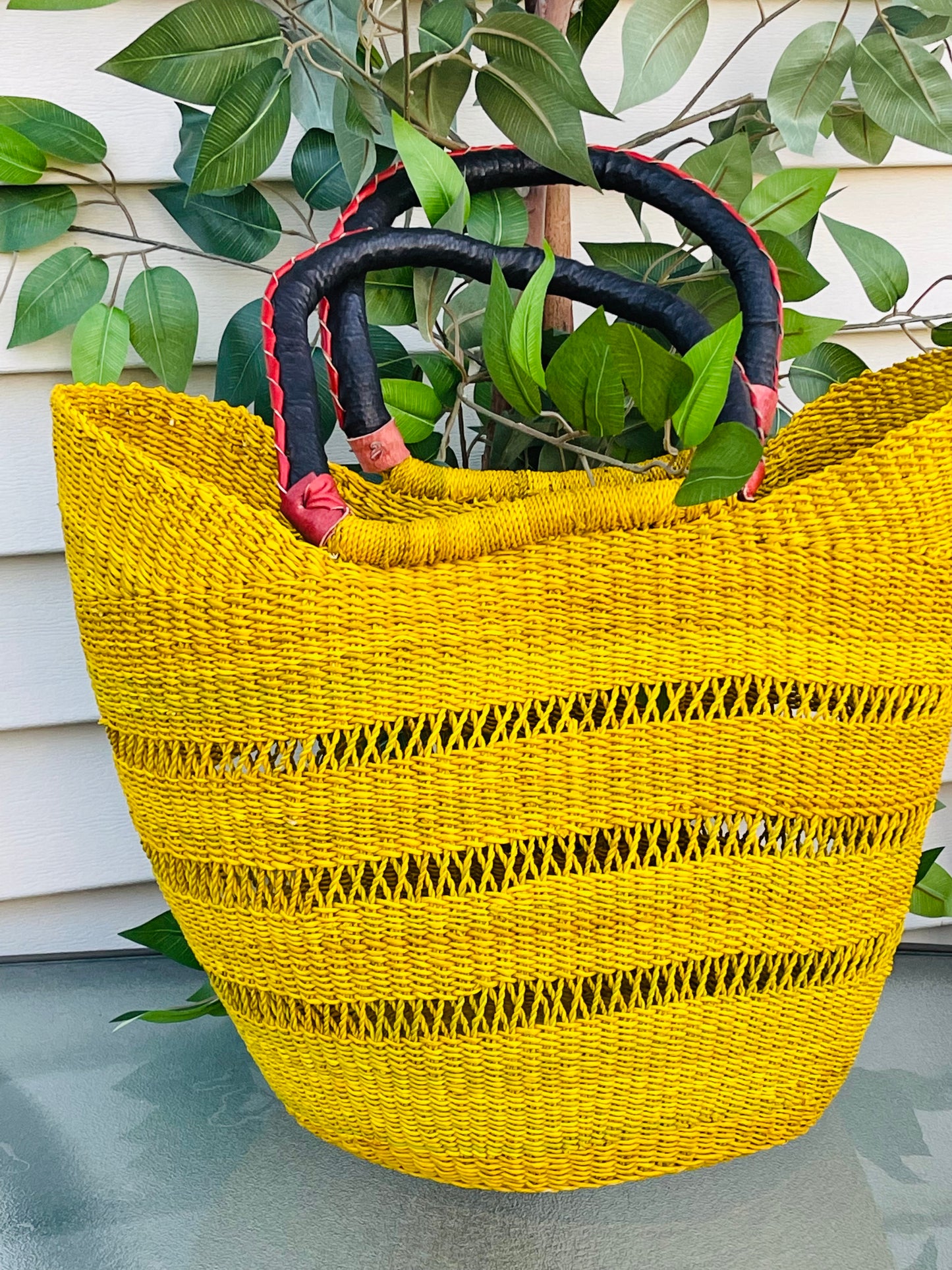 African Bolga U-Shopper Basket