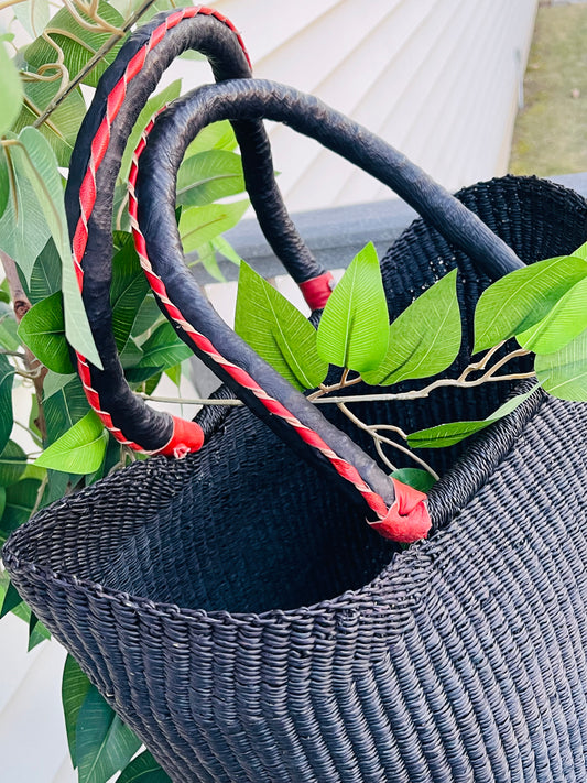 African Bolga U-Shopper Basket