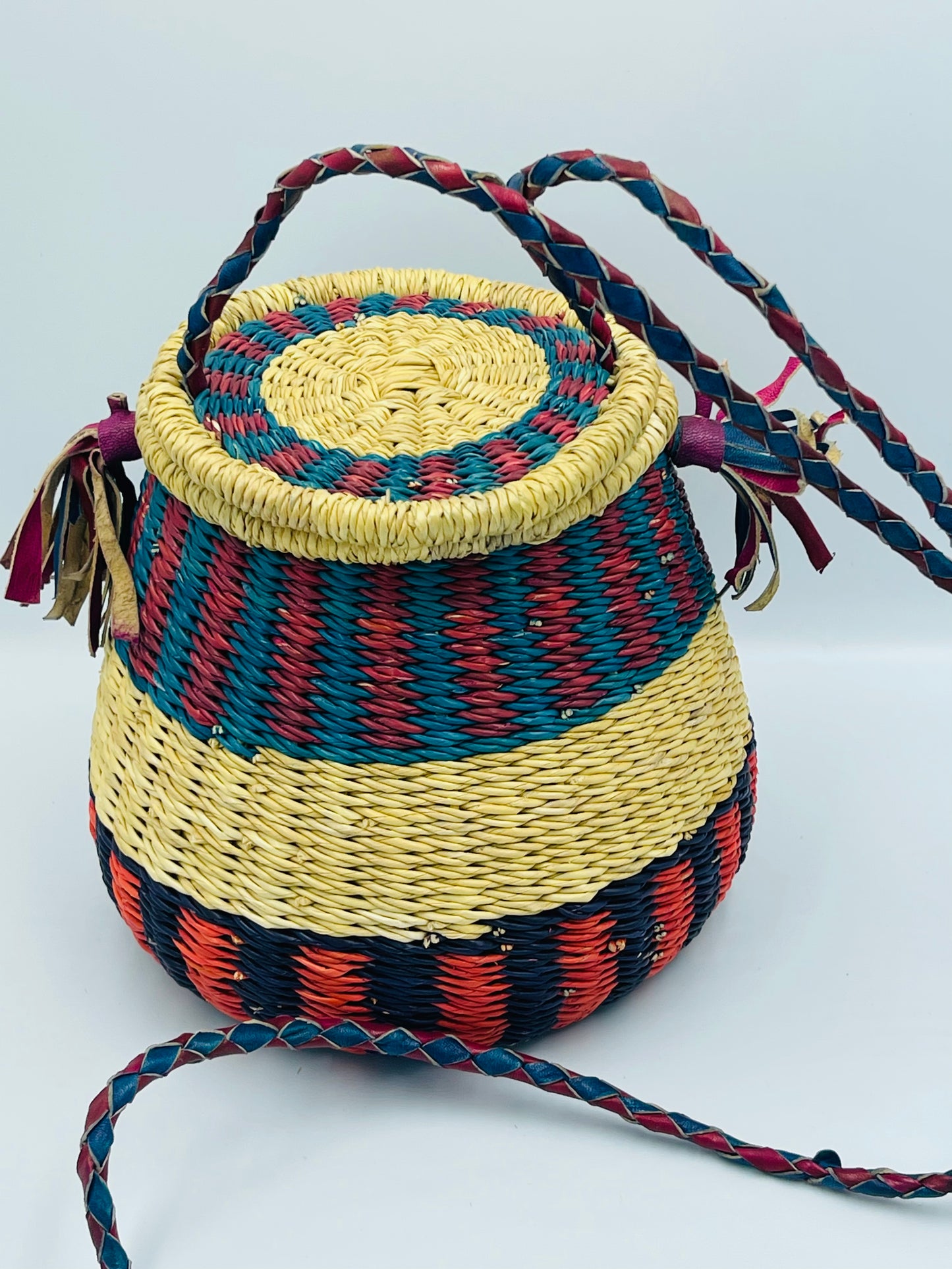 African Cross Body Basket/Bolga Basket/Tote bag