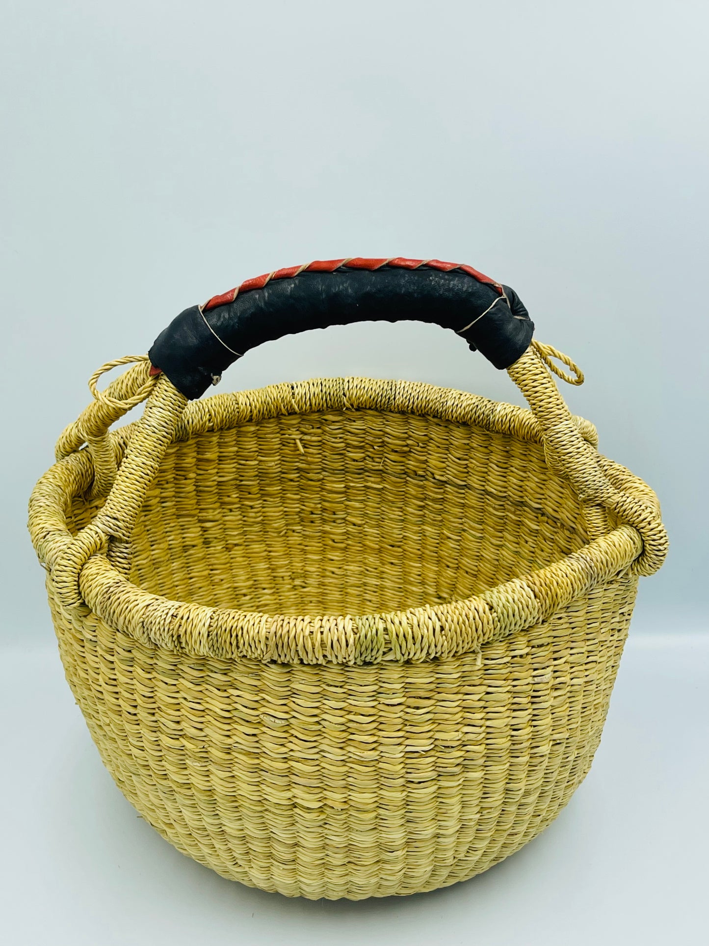 Small African Basket/Bolga Round Basket/Ghana Basket/Yellow