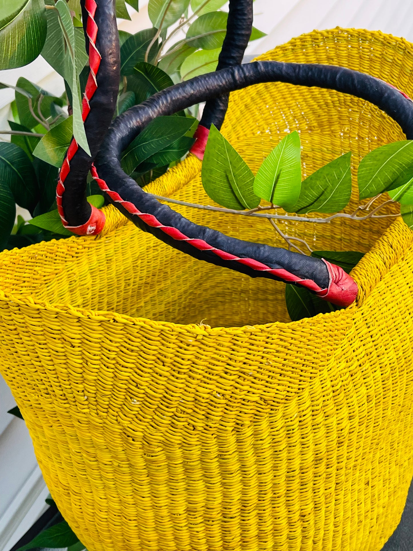 African Bolga U-Shopper Basket