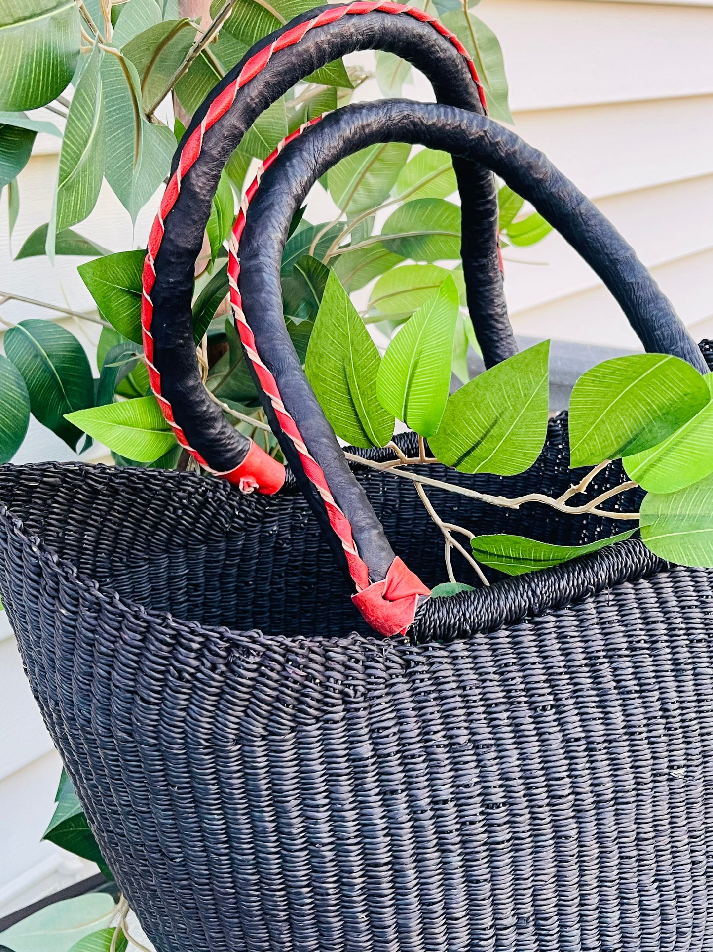 African Bolga U-Shopper Basket