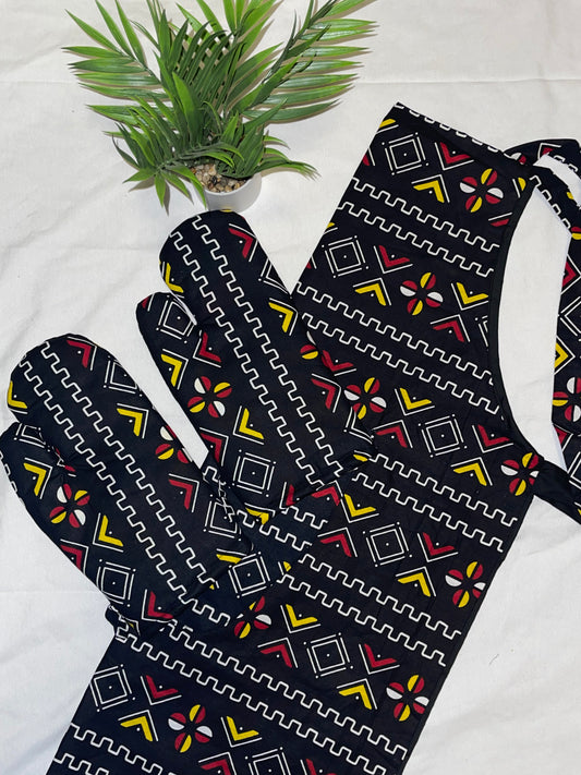Ankara Apron And Mitten set