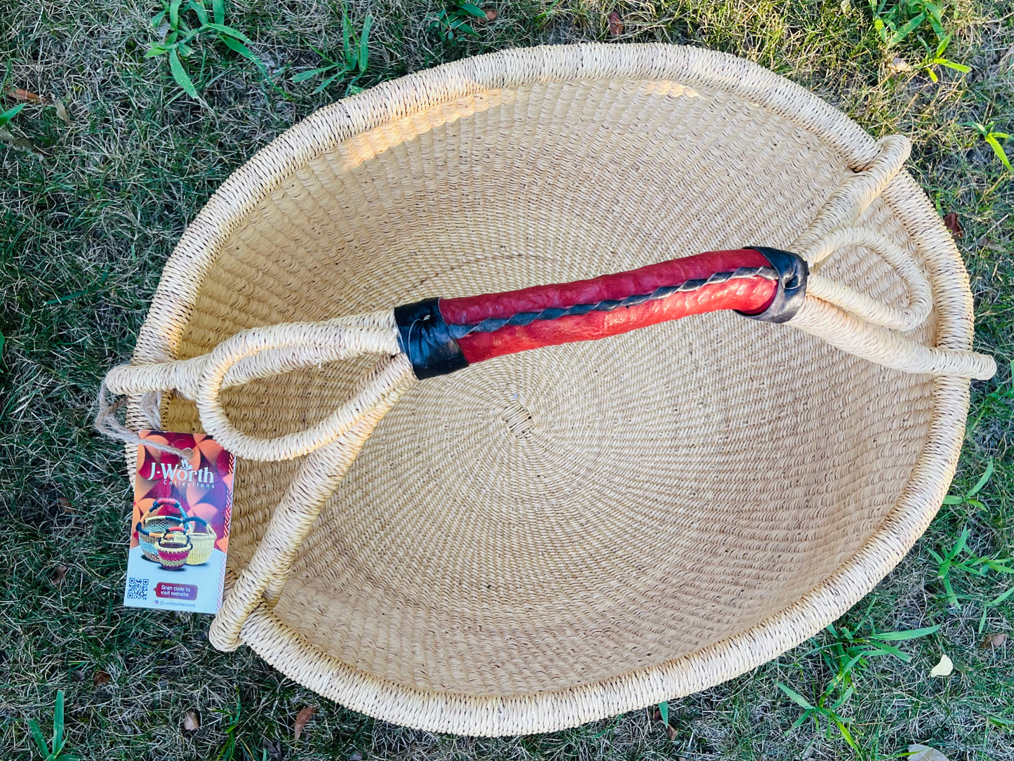 Large Round Bolga Basket Natural