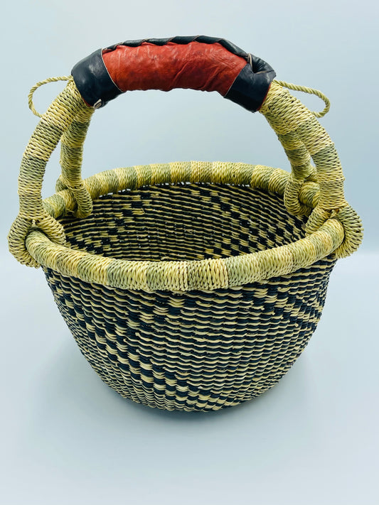 Small African Basket/Bolga Round Basket/Ghana Basket
