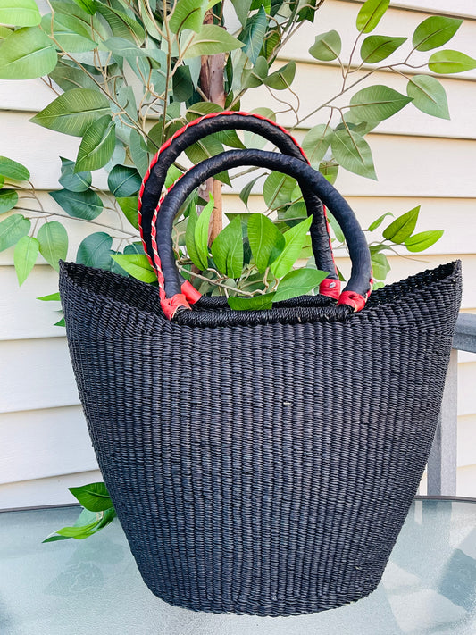 African Bolga U-Shopper Basket