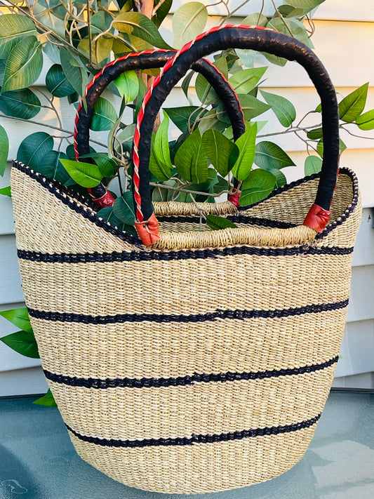 African Bolga U-Shopper Basket