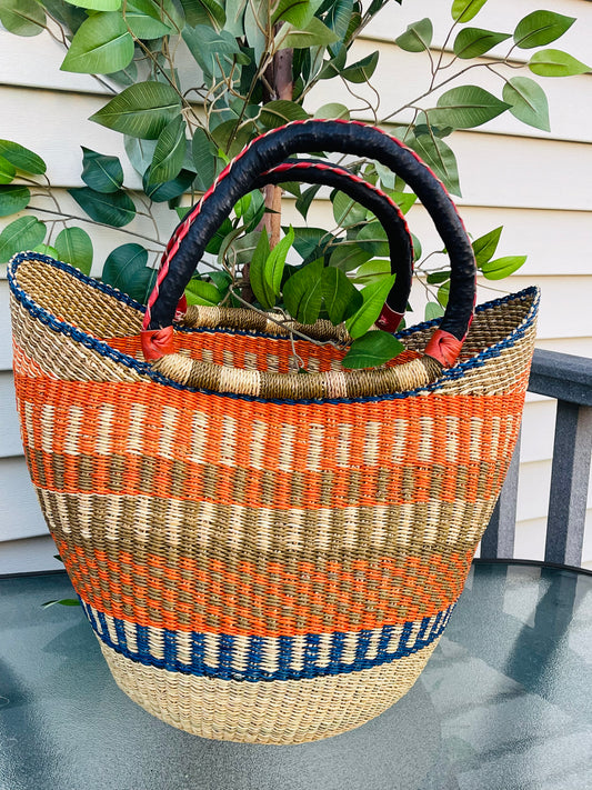 African Bolga U-Shopper Basket