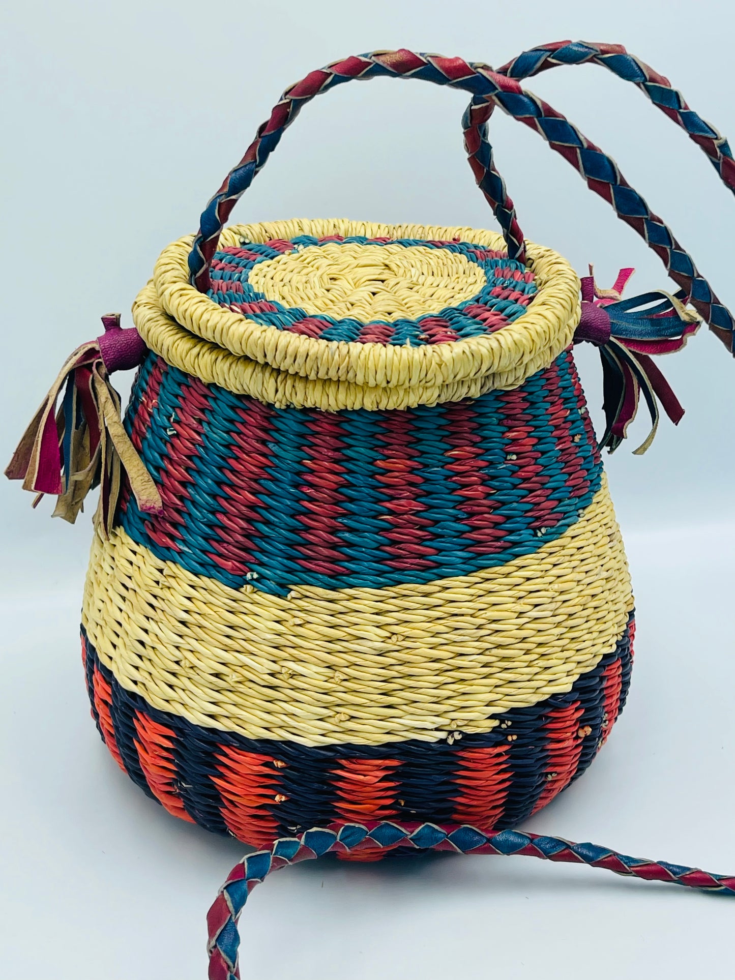 African Cross Body Basket/Bolga Basket/Tote bag