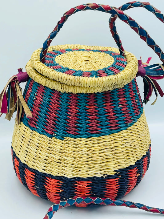 African Cross Body Basket/Bolga Basket/Tote bag