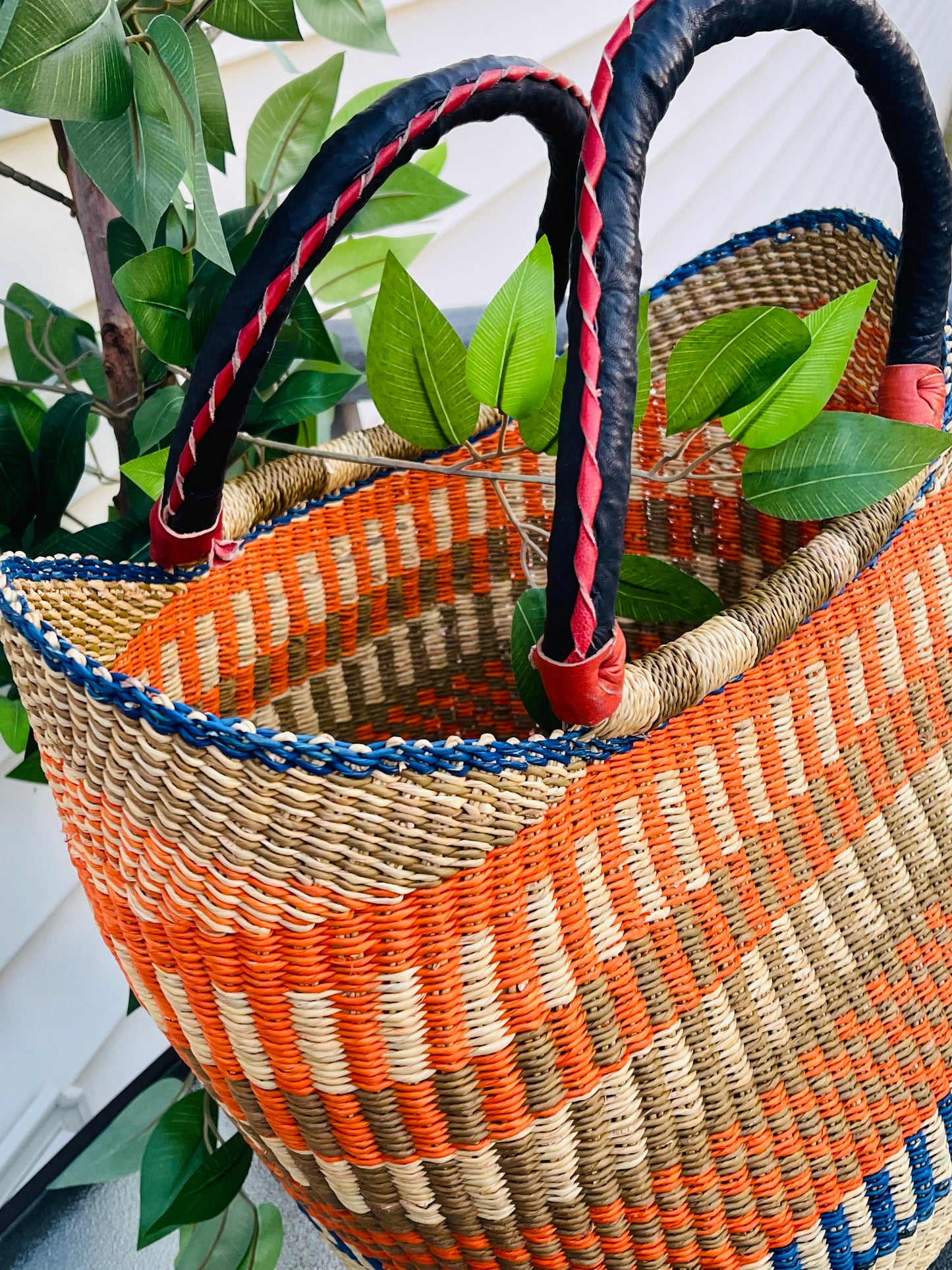 African Bolga U-Shopper Basket